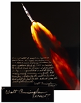 Walter Cunningham Signed 16 x 20 Photo With Personal Message Honoring Wernher von Braun -- Wernher von Braun was one that I never had any reluctance to give whatever kind of credit he deserved